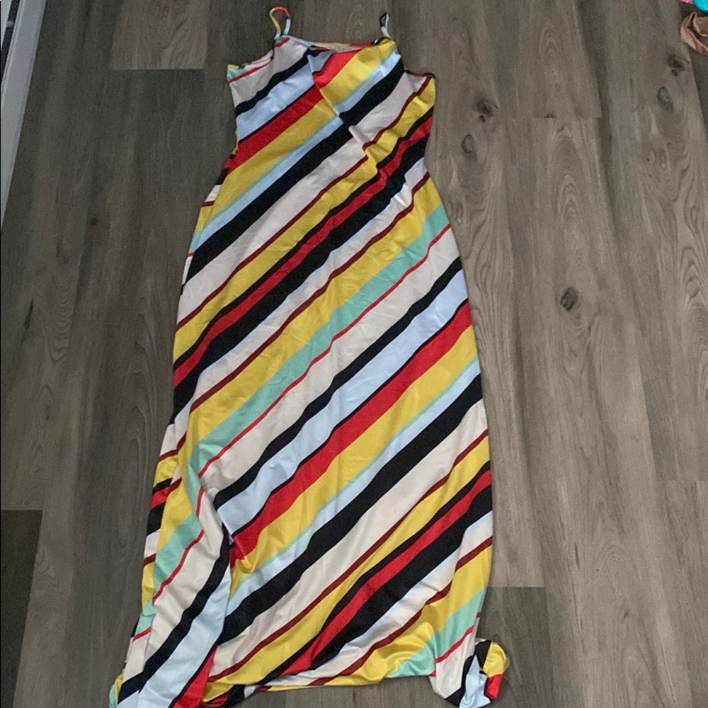Striped Multicolor Maxi Dress